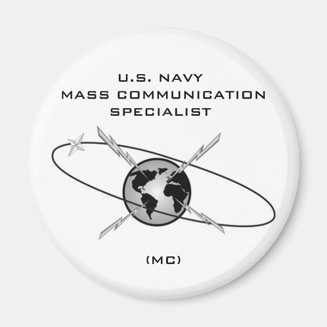 NAVY MASS COMMUNICATION SPECIALIST ROUND MAGNET (Front)
