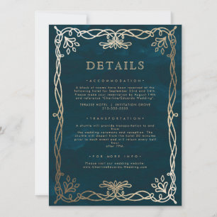Navy Mediaeval Gold Ivy Wedding Details