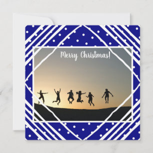 Navy Merry Christmas Modern Photo Holiday Card