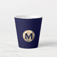 Navy Metallic Gold Monogram