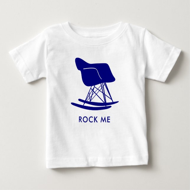 Navy Mid Century Modern Rocking Chair Tee Shirt (Front)