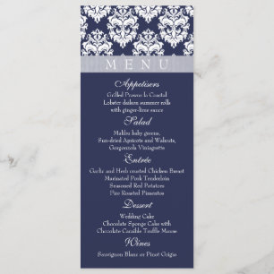Navy/Midnight - Damask Menu Cards