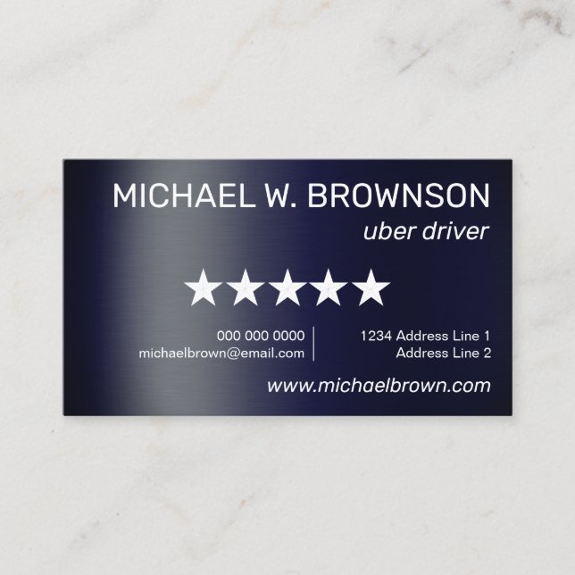 Navy Minimal Driver Business Card (Front)