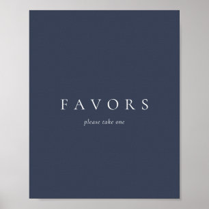 Navy Minimal Wedding Favours Gift Poster