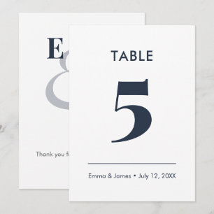 Navy Minimalist Ampersand Table Number