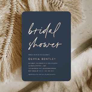 Navy Minimalist Script Bridal Shower