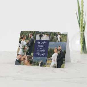 Navy Mistletoe Merry Married Christmas Thank You