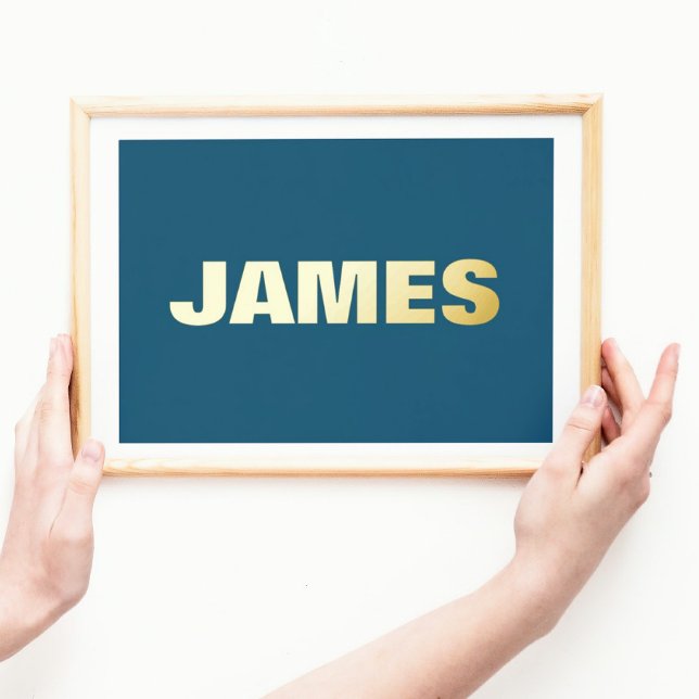 NAVY Modern Bold | EDITABLE TEXT GOLD Foil Prints (Creator Uploaded)