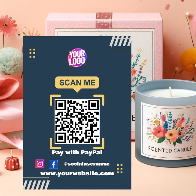 Navy Modern Easier Payment Pedestal Sign (Creator Uploaded)