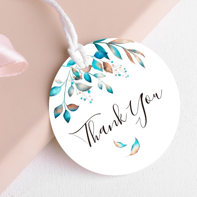 Navy Modern Greenery Wedding Favour Tags (Creator Uploaded)