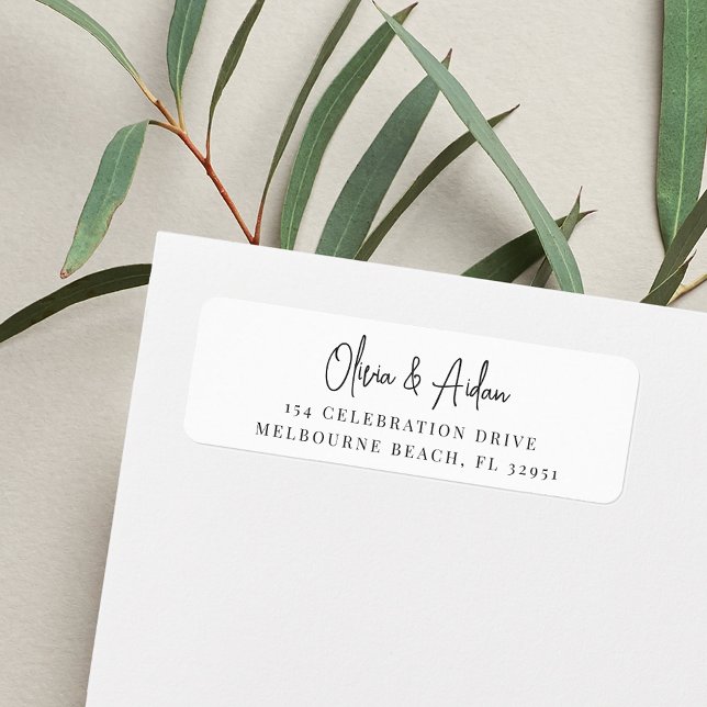 Navy | Modern Handwritten Script Return Address (Creator Uploaded)