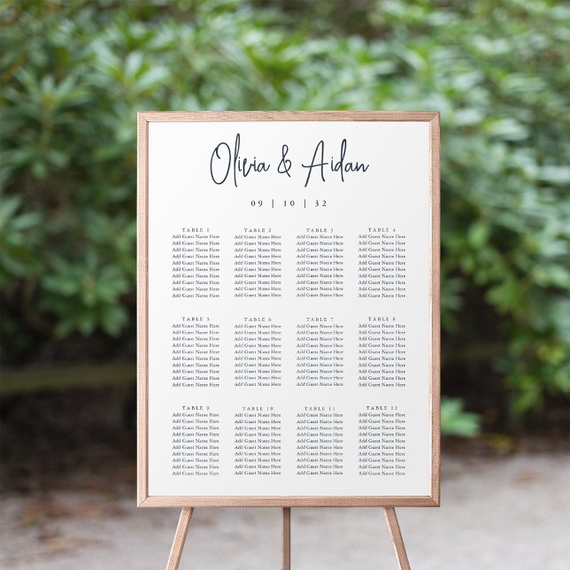 Navy | Modern Handwritten Wedding Seating Chart (Creator Uploaded)