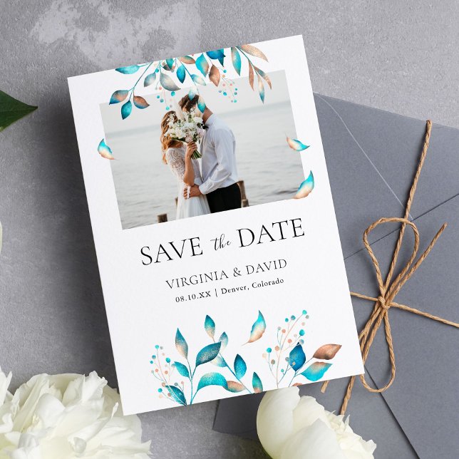 Navy Modern Photo Rustic Save The Date (Creator Uploaded)