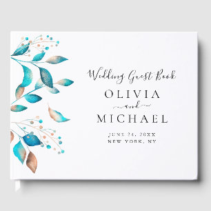 Navy Modern Rustic Wedding Guest Book