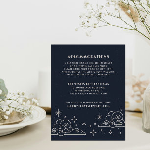 Navy Moon & Stars Celestial Wedding Enclosure Card