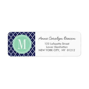 Navy Moroccan Tiles Lattice Personalised