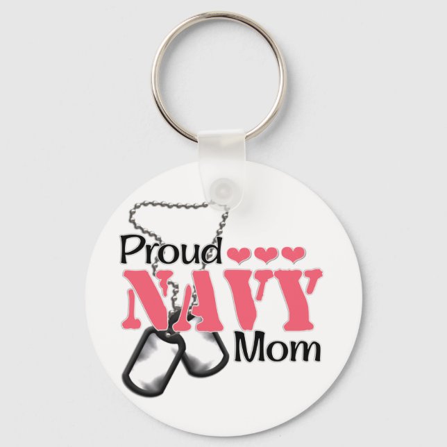 Navy Mum Hearts Key Ring (Front)