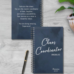 Navy Mum Life Chaos Coordinator Add Name Date Mama Planner