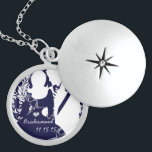 Navy Musical Wedding Bridesmaid Necklace<br><div class="desc">Keepsake Necklaces Choose either Silver Plated Gold Finish or Sterling Silver Unique 25th Anniversary Necklace or Personalised Custom 1st Christmas Gift Could Customise as Wedding Keepsake Wedding Party Necklaces Also - to change background colour - click customise - click edit - choose last tool in drop down menu and choose...</div>