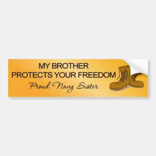 (Navy) My Brother Protects Your Freedom Bumper Sticker
