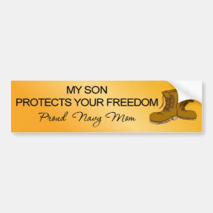 (Navy) My Son Protects Your Freedom Bumper Sticker