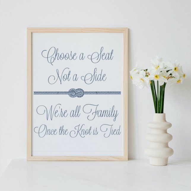 Navy Nautical Knot Choose Seat Not Side Sign (Creator Uploaded)