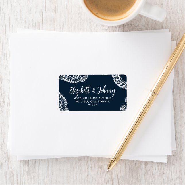 Navy Nautical Octopus Return Address Labels (Insitu)