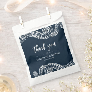 Navy Nautical Octopus Wedding Favour Bags
