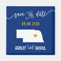 Navy Nebraska Wedding Save the Date Map