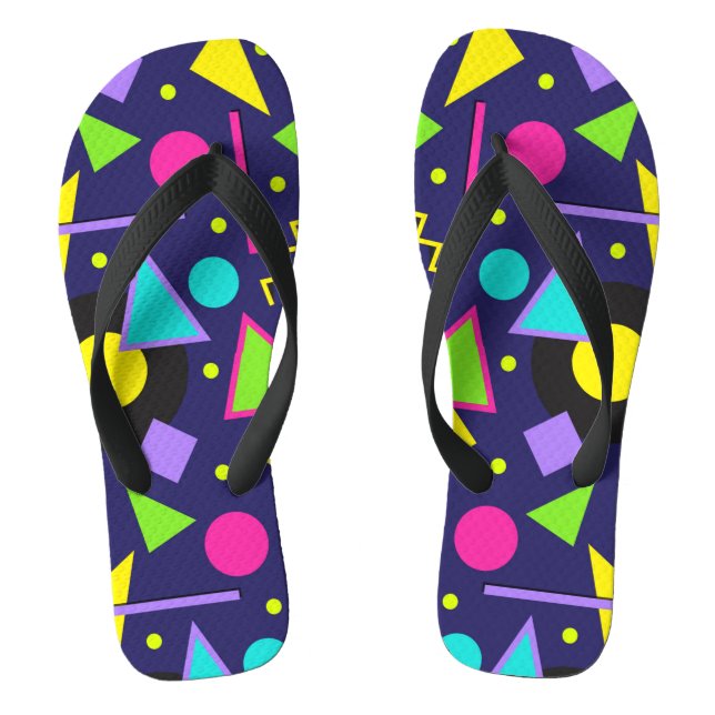 Navy Neon Abstract Jandals (Footbed)