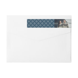 Navy Nordic Snowflake   Holiday Photo Wrap Around Label