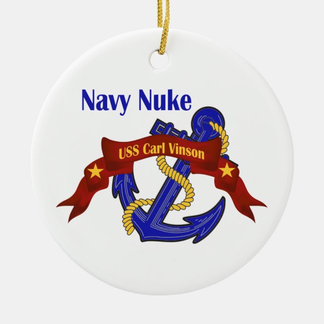 Navy Nuke USS Carl Vinson Ceramic Tree Decoration (Front)