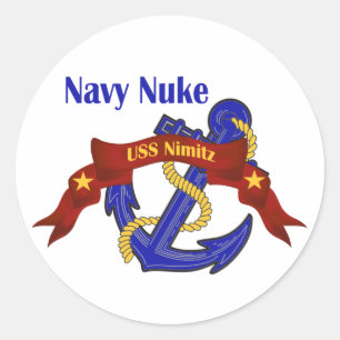 Navy Nuke ~ USS Nimitz Classic Round Sticker