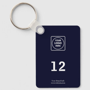 Navy Number   Modern Blue Hospitality Logo Design Key Ring