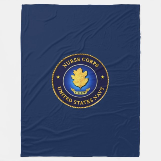 NAVY NURSE CORP FLEECE BLANKET (Front)