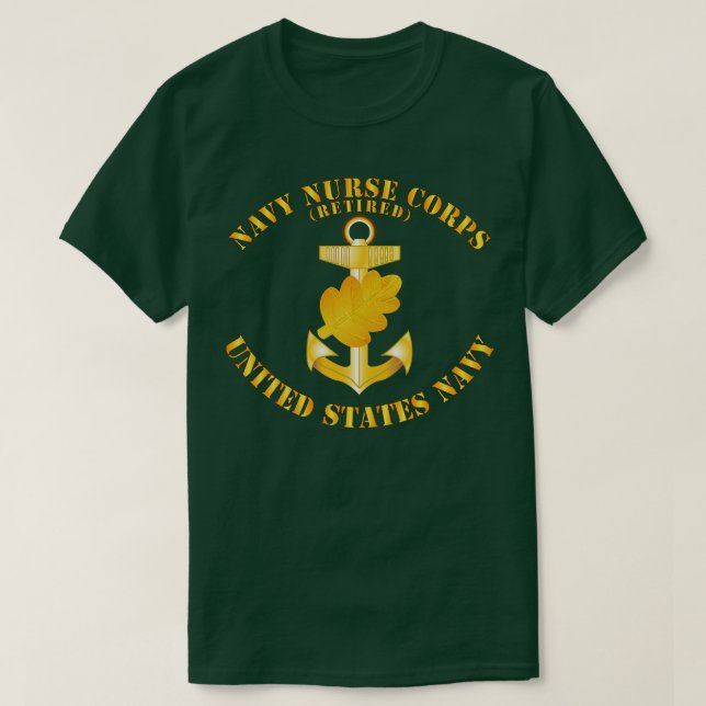 Navy Nurse Corps Pin Retired w Txt T-Shirt (Design Front)