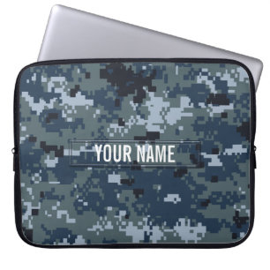 Navy NWU Camouflage Customisable Laptop Sleeve
