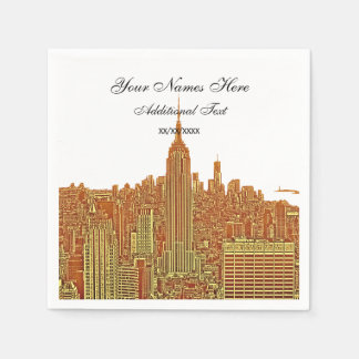 Navy NYC Skyline Silhouette, ESB Napkin