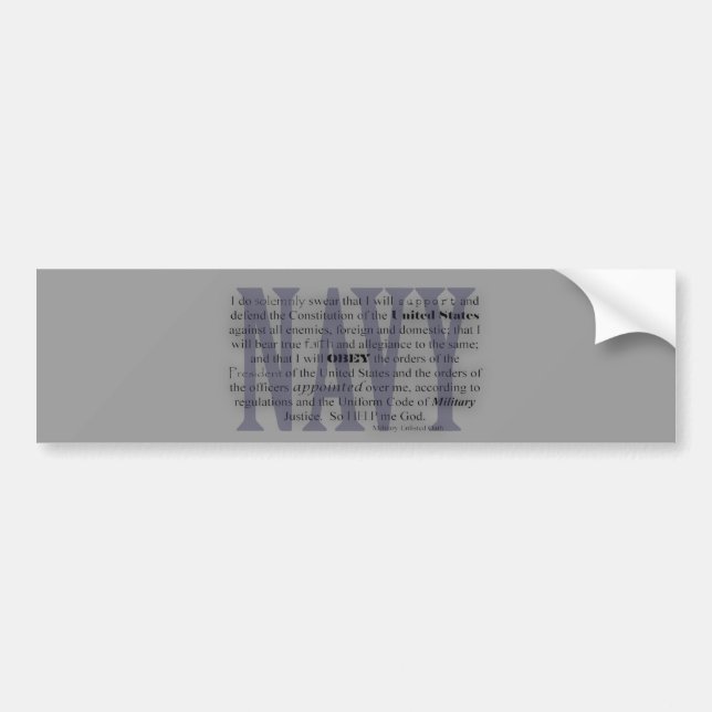 navy oath bumper sticker (Front)