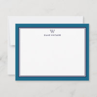 NAVY & OCEAN BLUE Classic Monogram Double Frame
