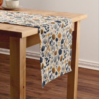 Navy & Ochre Botanical Table Runner