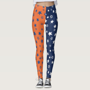 Navy & Orange Allstar Leggings