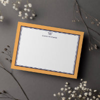 NAVY & ORANGE Classic Monogram Double Frame