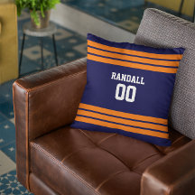 Navy & Orange Football Personalised