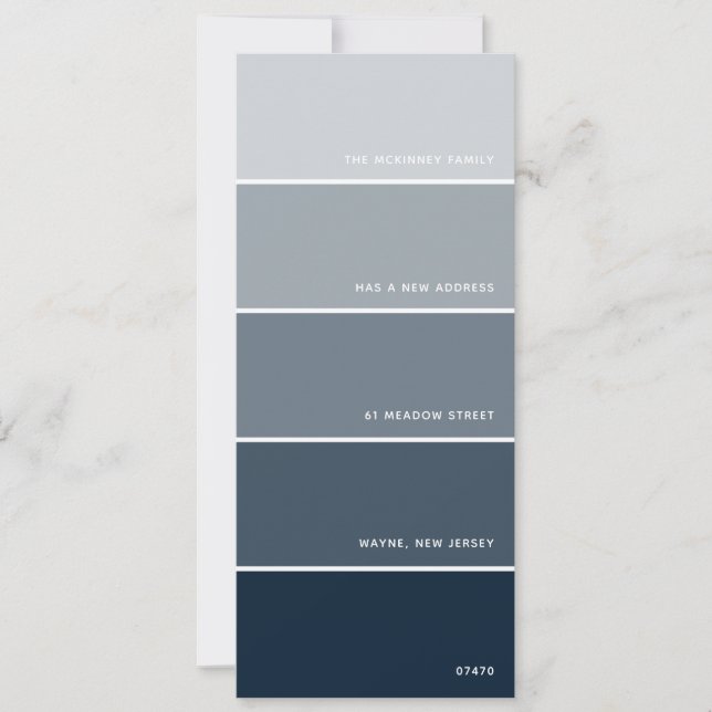 Navy Paint Swatch New Address Announcement (Front)