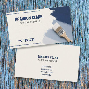 Navy Paint Swipe & Brush Image Painting Business Card