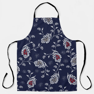 Navy Paisley: Elegant Pattern Design. Apron