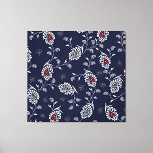 Navy Paisley: Elegant Pattern Design. Canvas Print