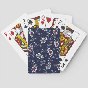 Navy Paisley: Elegant Pattern Design. Playing Cards
