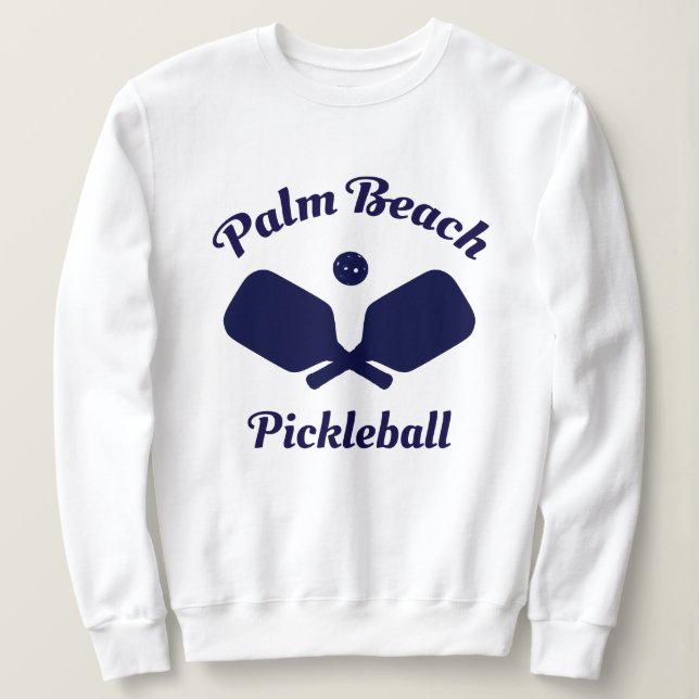 Navy Palm Beach Pickleball Sweatshirt (Design Front)